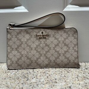 Kate Spade Taupe Patterned Wristlet